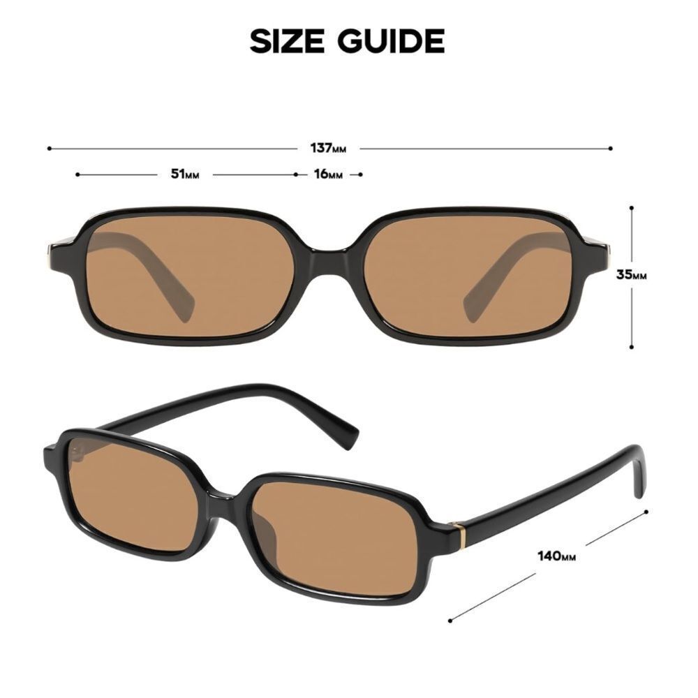 Trendy rectangular sunglasses - Picture 2 of 4